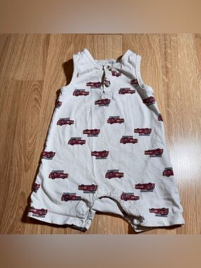 Carters firetruck tank style onesie